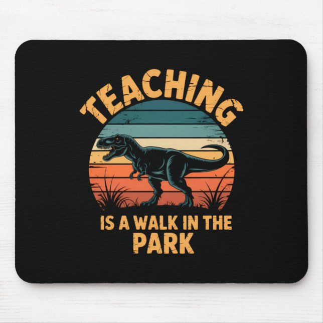 Mousepad Professor Engraçado Volta às Aulas Dinossauro Fofo (Frente)