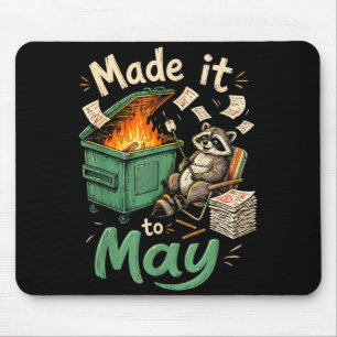 Mousepad Professor final de escola guaxinim lixeira fogo fe