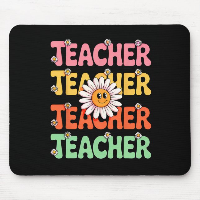 Mousepad Professor Groovy Flor de Margarida Fofo Retro Volt (Frente)