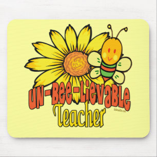 Mousepad Professor inacreditável com girassóis e abelhas