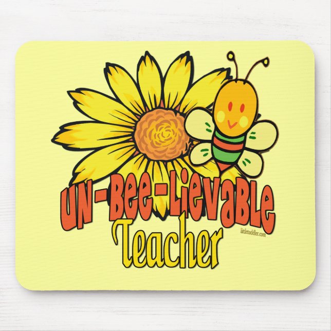 Mousepad Professor inacreditável com girassóis e abelhas (Frente)