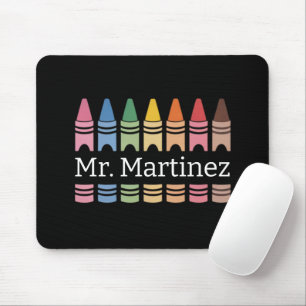 Mousepad Professor personalizado Crayon Nome Cute Back Scho