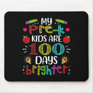 Mousepad Professor Pré-k 100 Dias Mais Brilhante 100º Dia d