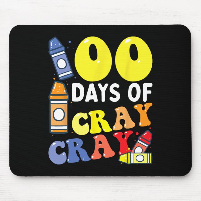 Mousepad Professora 100 Dias Cray Cray Cray 100º Dia de Men (Frente)