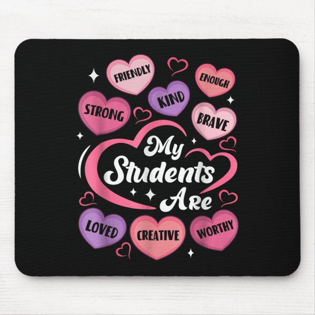 Mousepad Professora Afirmações Positivas Candy Heart Valent (Frente)