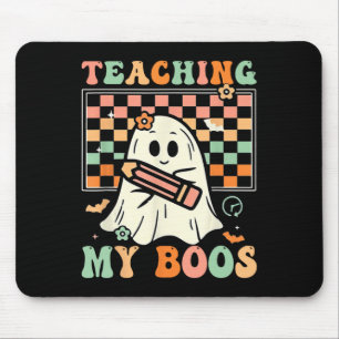 Mousepad Professora Cute Ghost Groovy Professora Halloween