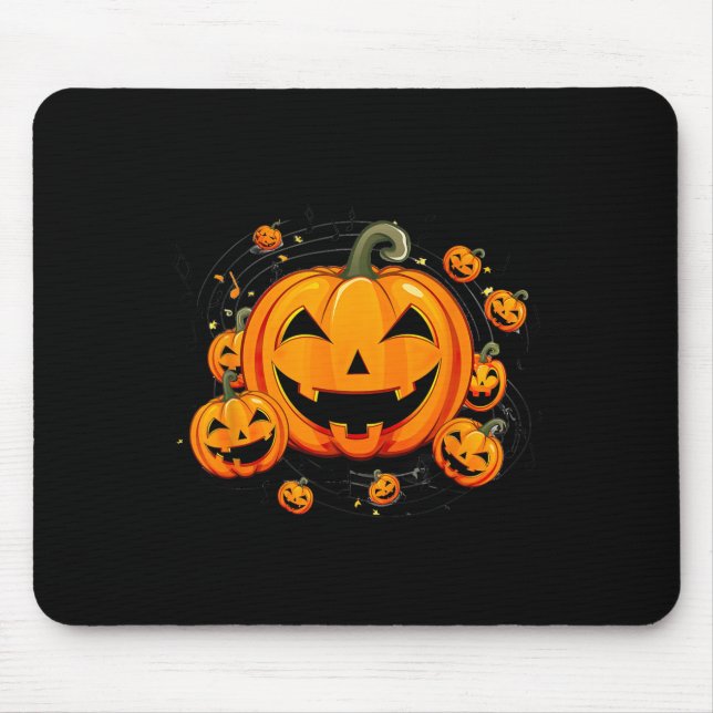 Mousepad Professora de Música no Halloween Chall Pumpkin (Frente)
