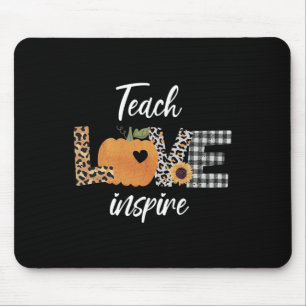 Mousepad Professora ensina amor inspira outono abóbora