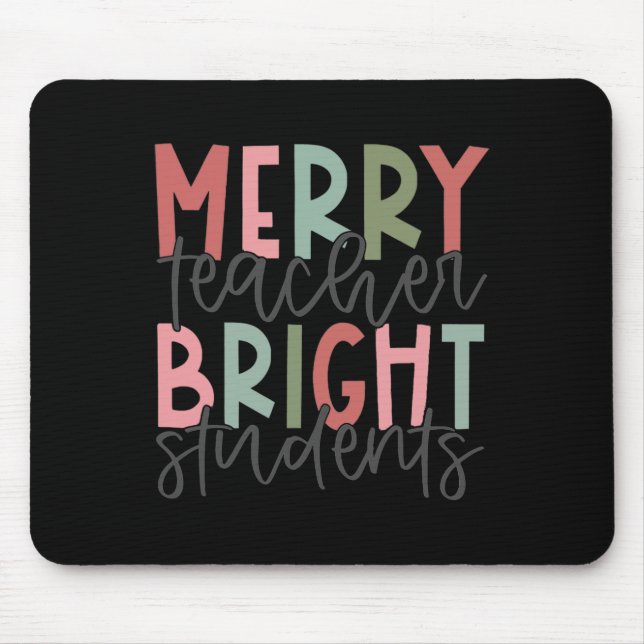 Mousepad Professora feliz Brilhante Professor de Natal (Frente)