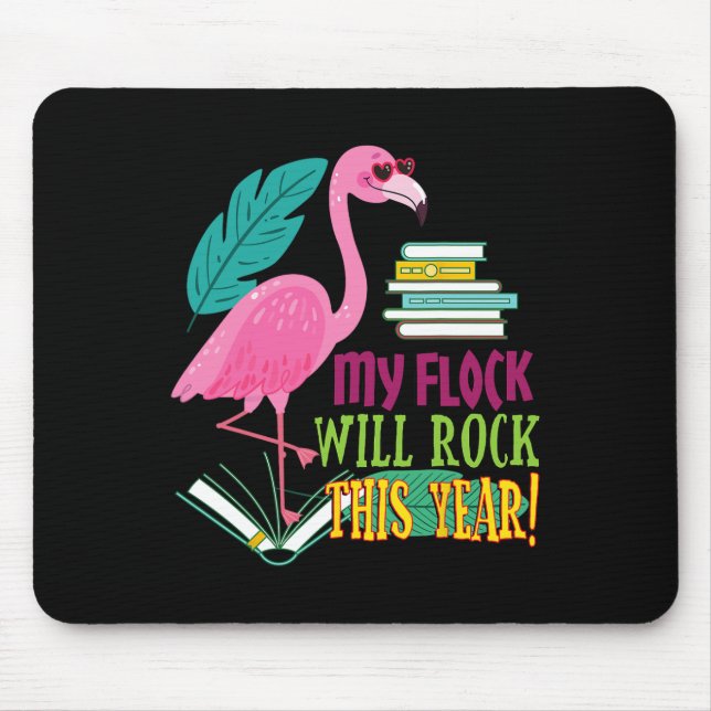 Mousepad Professora Flamingo Meu Relógio Vai Balançar A Esc (Frente)