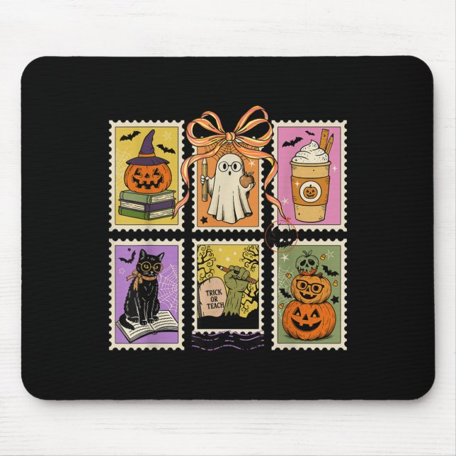 Mousepad Professora Halloween Shirt Saco Fantasma Lendo Hal (Frente)