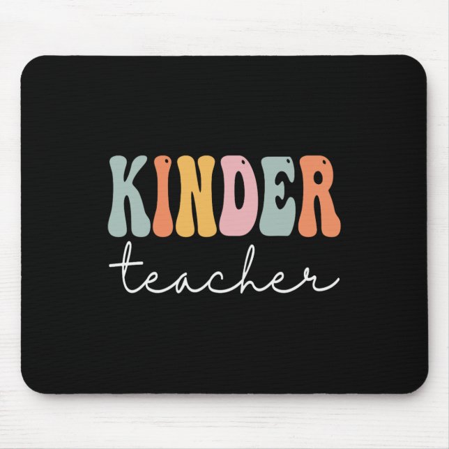 Mousepad Professora Kinder Retro Groovas Feliz Primeiro Dia (Frente)