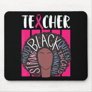 Mousepad Professora Negra Conhecimento do Cancer Materno So