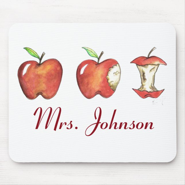 Mousepad Professora Personalizada Dotando Maçã Maçã Maçã Ma (Frente)