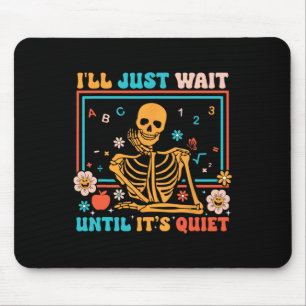 Mousepad Professora Skeleton Halloween Homens Mulheres