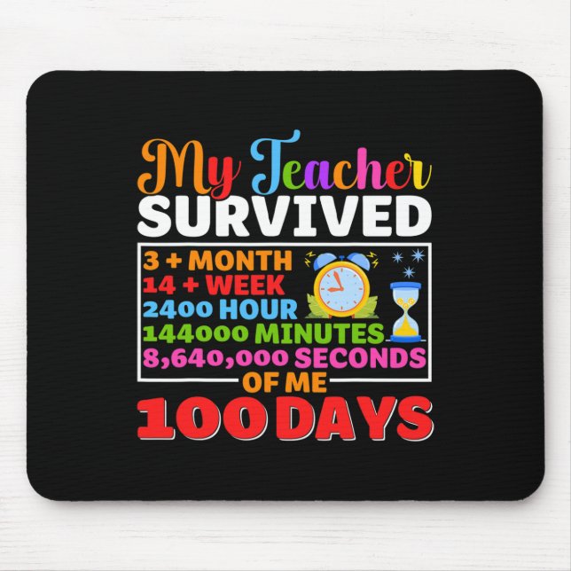 Mousepad Professora Sobrevive A 100 Dias De Minha Diversão  (Frente)