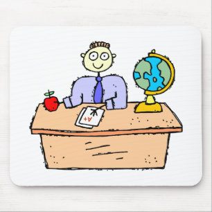 Mousepad Professora Trabalhando Sala de Aula Mesa de Profes