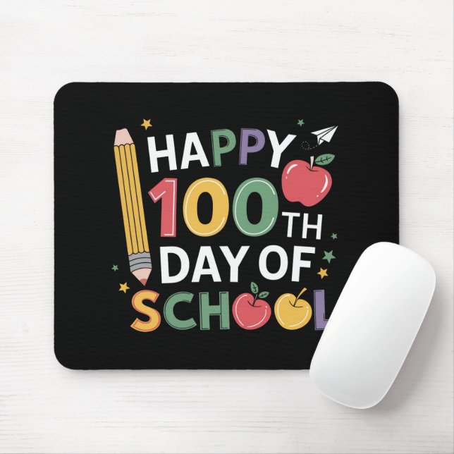 Mousepad Professores do 100º Dia de Aula Feliz 100 Dias (Com mouse)