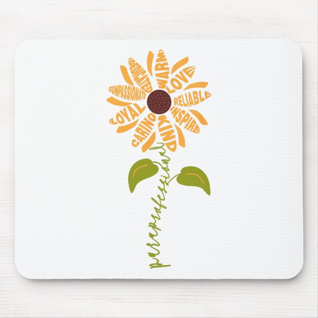 Mousepad Profissional Auxiliar Para Professor Girassol Ck P (Frente)