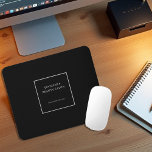 Mousepad Profissional moderno de promocional cinza preto<br><div class="desc">Placa de mouse profissional de promocional preto moderna. Adicione seu próprio nome e site para personalizar.</div>