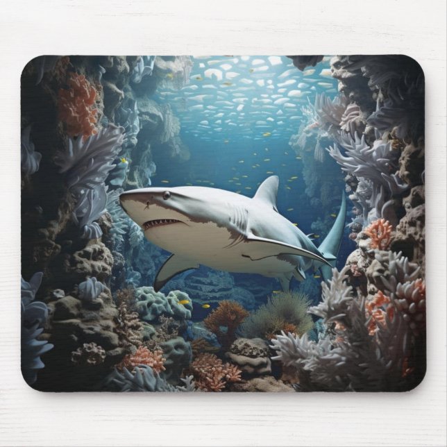 Mousepad Profundidades Eetéreas Tubarão 3D (Frente)