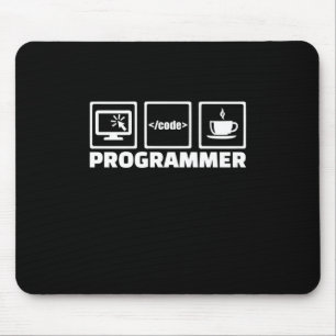 Mousepad Programador Escreve Código E Bebe Café