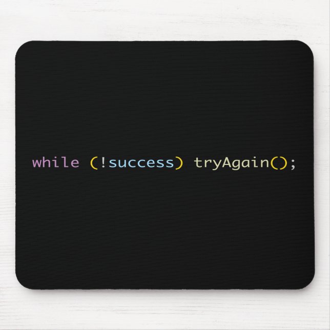 Mousepad Programmer Developer Coding Humor Try Again Loop (Frente)