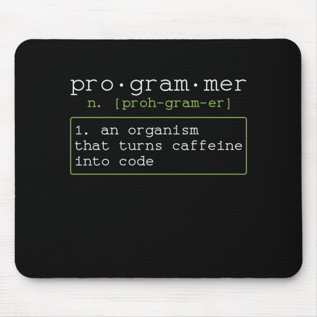 Mousepad Programmierer liebt Kaffee Erklärung (Frente)