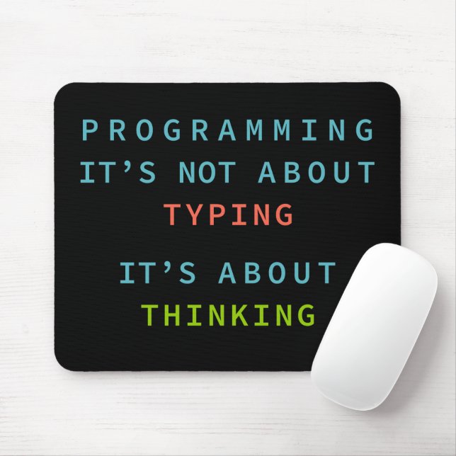 Mousepad Programming Mindset Quote for Coders & Developers  (Com mouse)