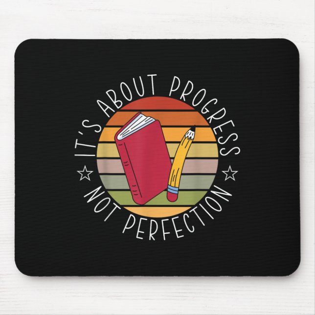 Mousepad Progress Not Perfection Testing Day Teacher  (Frente)