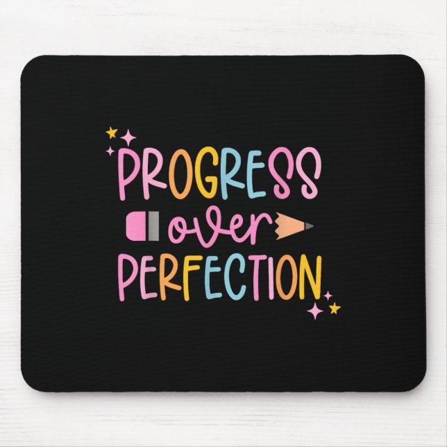 Mousepad Progress Over Perfection Motivational Back To Scho (Frente)