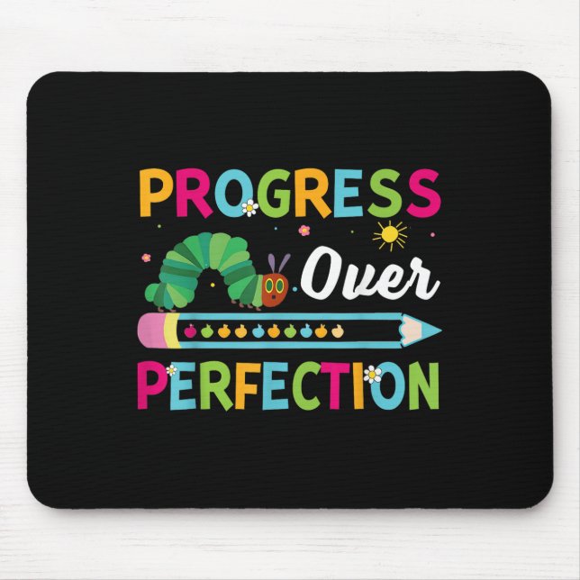Mousepad Progress Over Perfection Motivational Quote Studen (Frente)