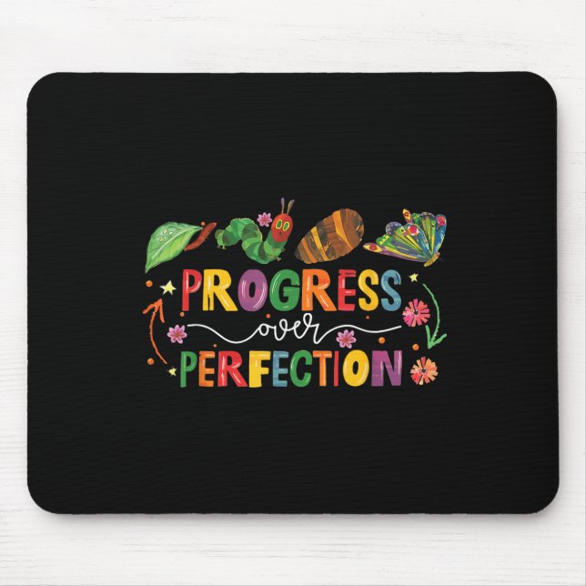 Mousepad Progress Over Perfection Motivational Teacher For  (Frente)
