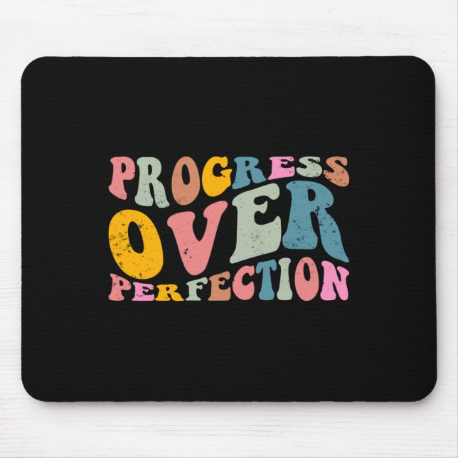 Mousepad Progress Over Perfection Motivational Teacher Long (Frente)