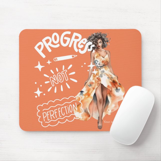 Mousepad Progresso não perfeição empresária elegante (Com mouse)
