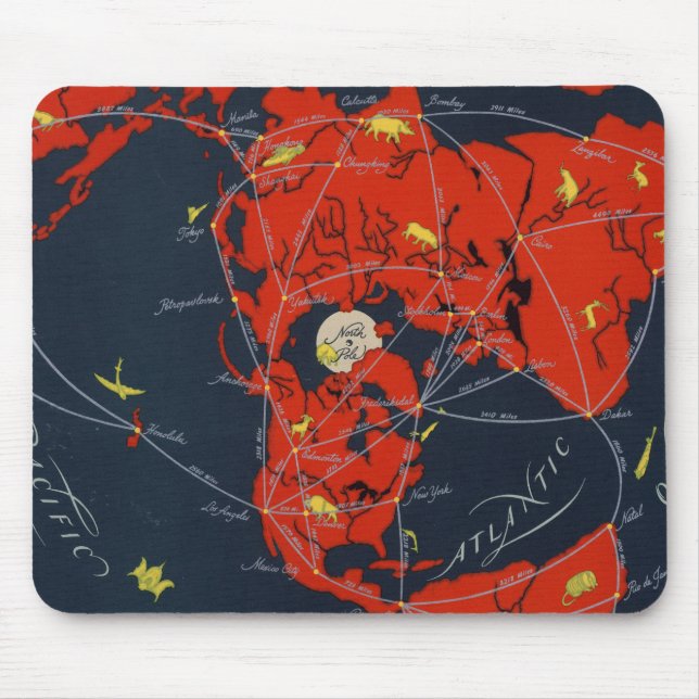 Mousepad Projetada Global Air Routers World (Frente)