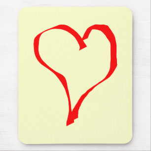 Mousepad Projeto vermelho e de creme do coração do amor