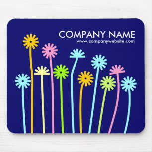 Mousepad Promocional de Flores Felizes (Marinho Azul)