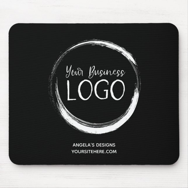 Mousepad Promocional de logotipo preto e branco (Frente)