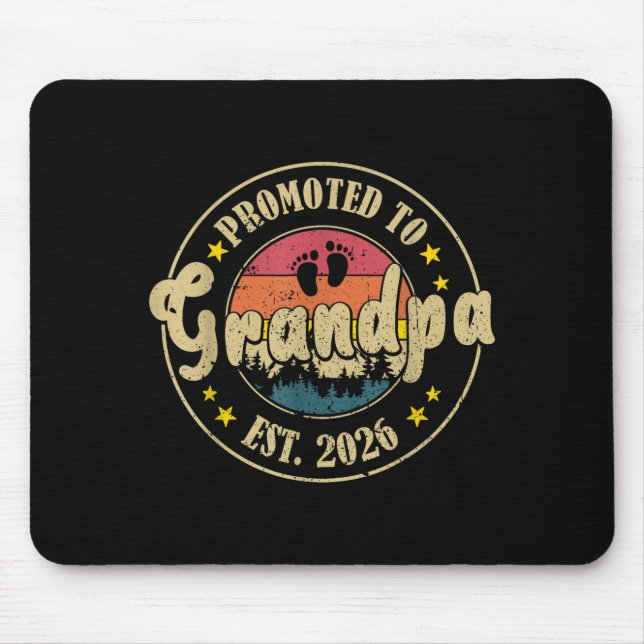 Mousepad Promoted To Grandpa Est. 2026 New Grandpa Est. 202 (Frente)