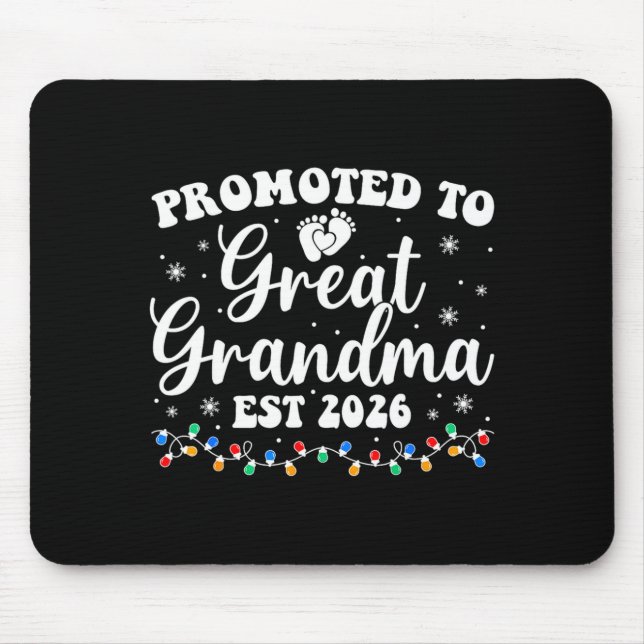 Mousepad Promoted To Great Grandma Est 2026 First Time New  (Frente)