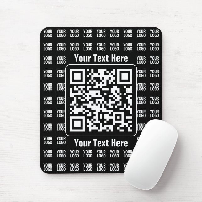 Mousepad Promotional QR code (editable) plus Logo Pattern (Com mouse)