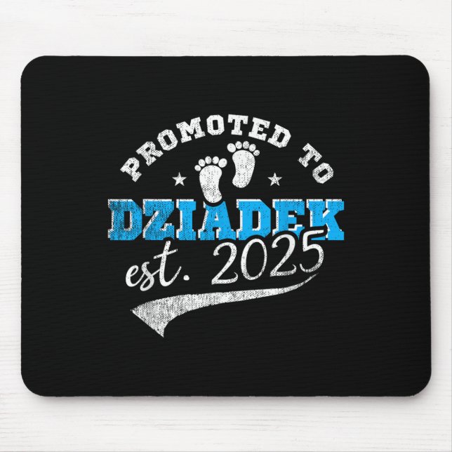Mousepad Promovido a Dziadek Est 2025 Orgulhoso Novo Avô Vi (Frente)