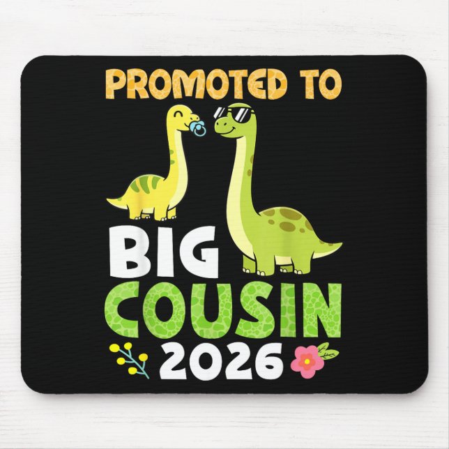 Mousepad Promovido a Primo Mais Velho 2026 Família de Dinos (Frente)