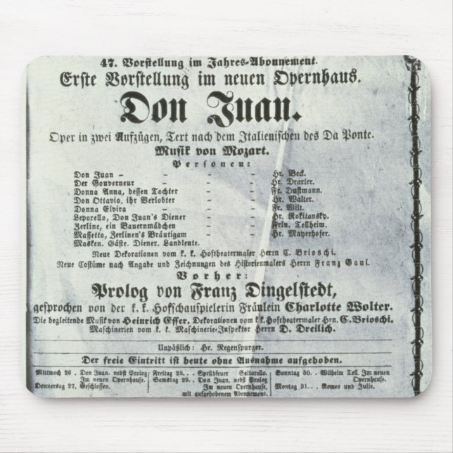 Mousepad Propaganda de poster um desempenho 'de Don Juan (Frente)