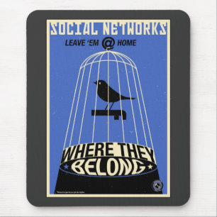 Mousepad Propaganda do escritório: Rede social (azul)
