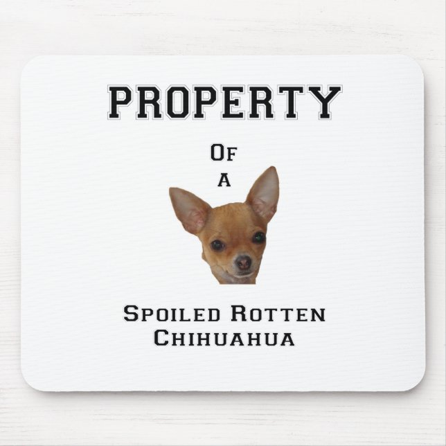 Mousepad Propriedade de uma chihuahua podre estragada (Frente)