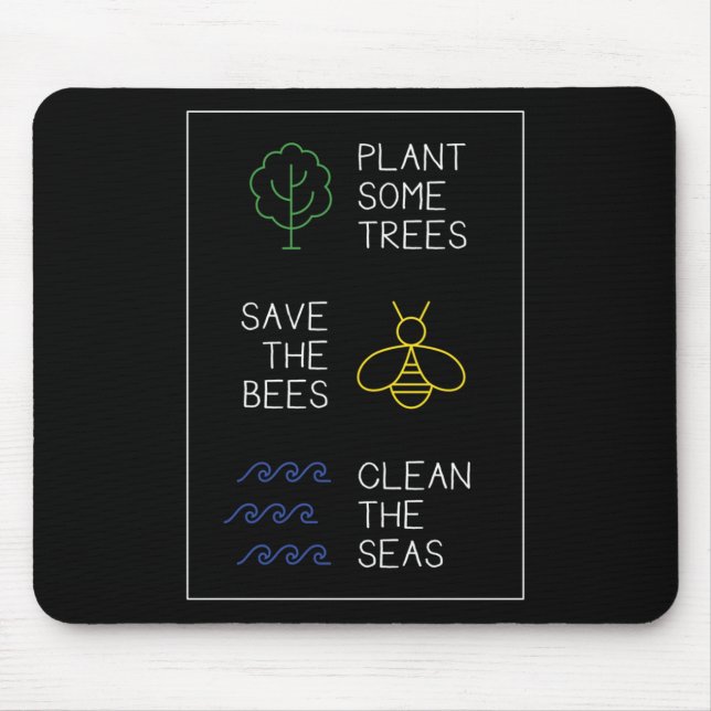 Mousepad Proteção Ambiental Dizendo, Árvores Vegetais, Salv (Frente)