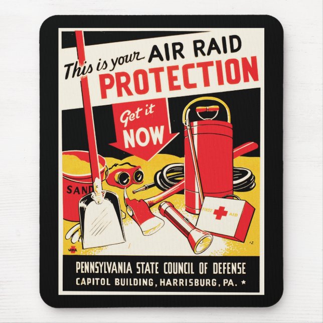 Mousepad Proteção contra Raid Aéreo (Frente)