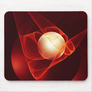 Mousepad Protegendo Você, Arte Fractal Vermelha Abstrato M